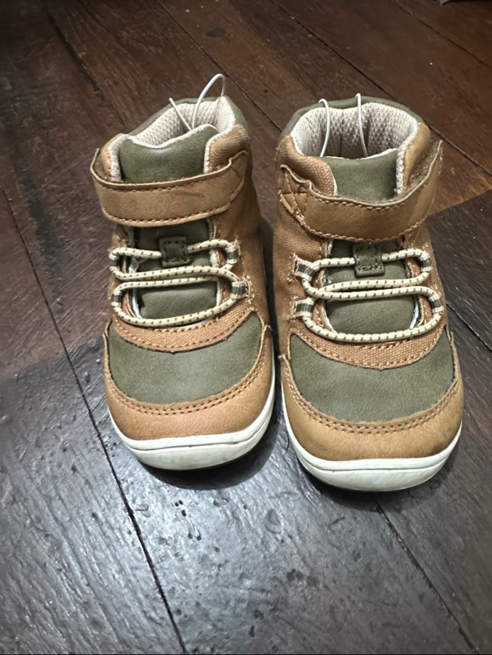 STRIDE RITE Kids Tan and gray boots size 6M